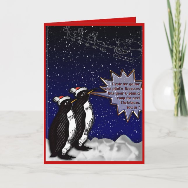 Plotting Penguins Holiday Card (Front)