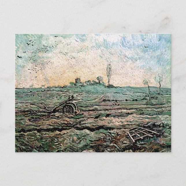 Plough and Harrow (Millet), Van Gogh Fine Art Postcard (Front)