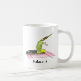 Plough pose parakeet coffee mug