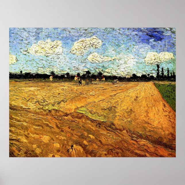 Ploughed Field (the Furrows) by Vincent van Gogh Poster (Front)