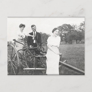 Ploughing in a Dress Postcard