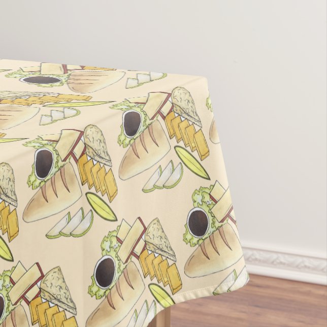 Ploughman's Lunch Cheese Pickle UK British Food Tablecloth (In Situ)
