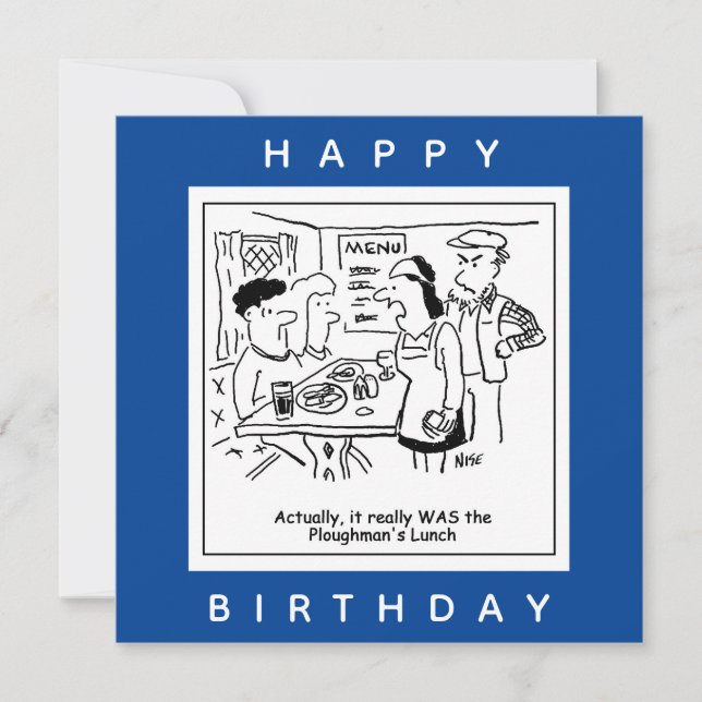 Ploughman's Lunch Pub Menu Cartoon (Front)