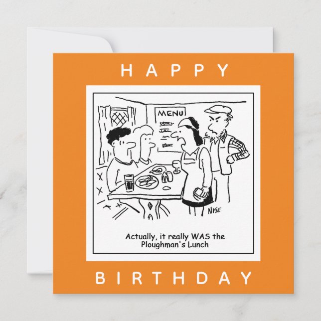 Ploughman's Lunch Pub Menu Cartoon (Front)