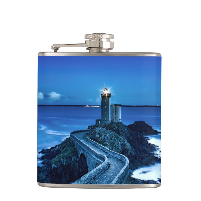 Plouzane, France - Lighthouse Hip Flask (Front)