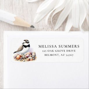 Plover and Seashells Return Address Label