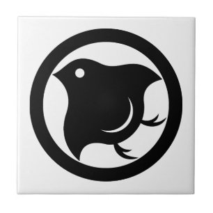 Plover in circle Ceramic Tile