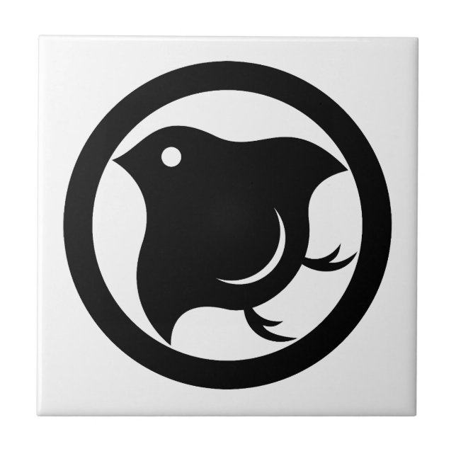  Plover in circle Ceramic Tile (Front)