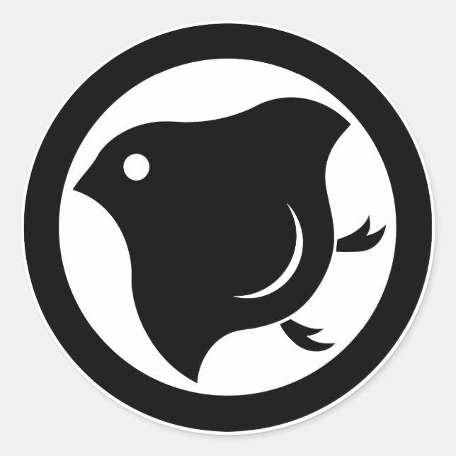 Plover in circle classic round sticker (Front)