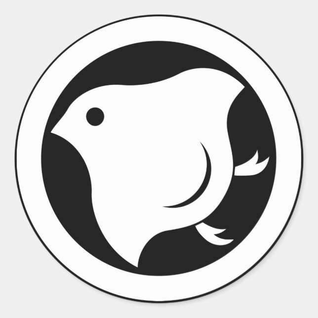 Plover in circle classic round sticker (Front)