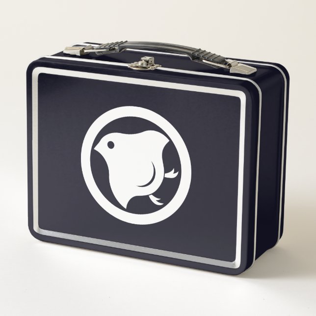 Plover in circle metal lunch box (Front)