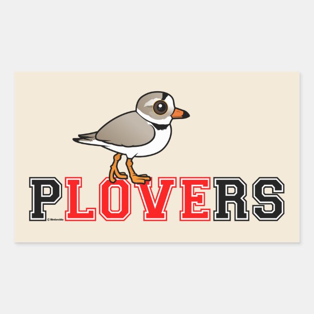 Plovers Love Rectangular Sticker (Front)