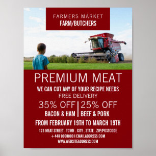 Plower in Field, Farmer & Butcher Advertising Poster