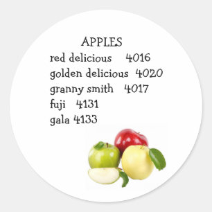 PLU code for apples Classic Round Sticker