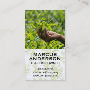Plucking Tea Plant in Field Business Card
