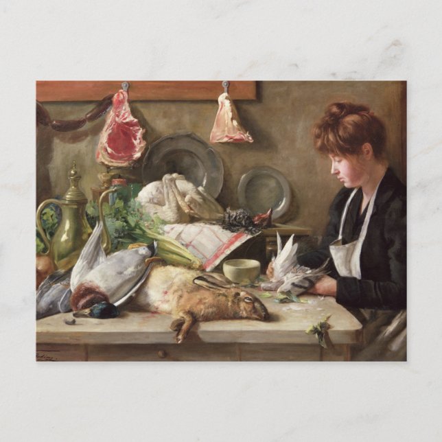 Plucking the Pigeon Postcard (Front)