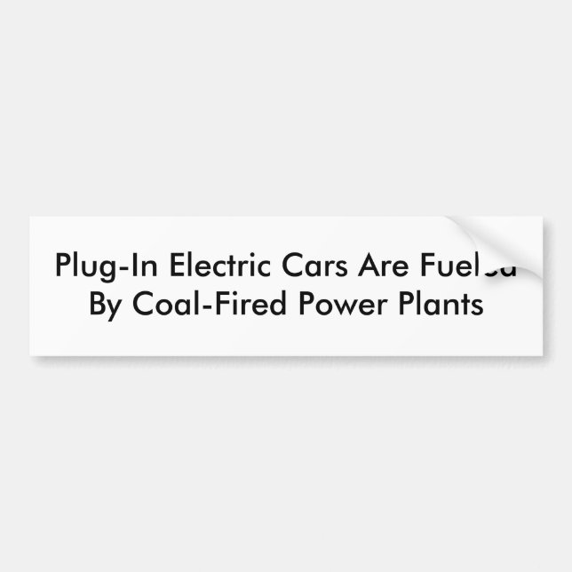 Plug-In Electric Cars Bumper Sticker (Front)