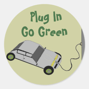 Plug In, Go Green - stickers
