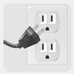 Plug It In Square Sticker