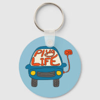 Plug Life Cute Blue Electric Car