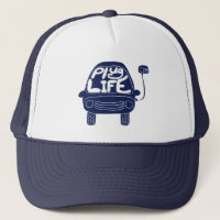 Plug Life Cute Navy Blue Electric Car