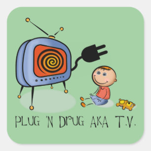 Plug N Drug AKA TV Square Sticker