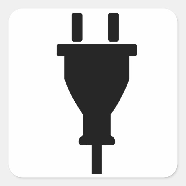 Plug Square Sticker (Front)