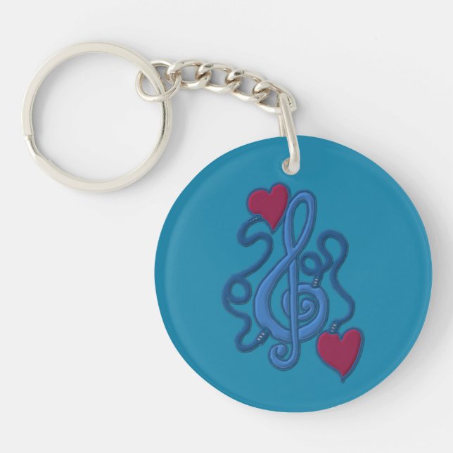 Plugged In To Music Blue Note Key Chain (Front)