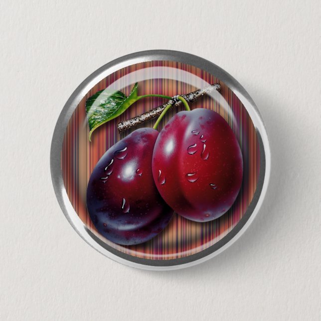 Plum 6 Cm Round Badge (Front)
