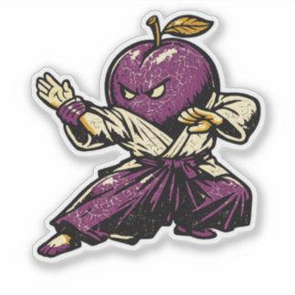 Plum Aikido Flow — Vintage Retro Harmony Fighter