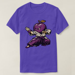 Plum Aikido Flow — Vintage Retro Harmony Fighter T-Shirt