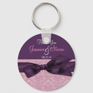 Plum and Amethyst Wedding Favour Key Chain
