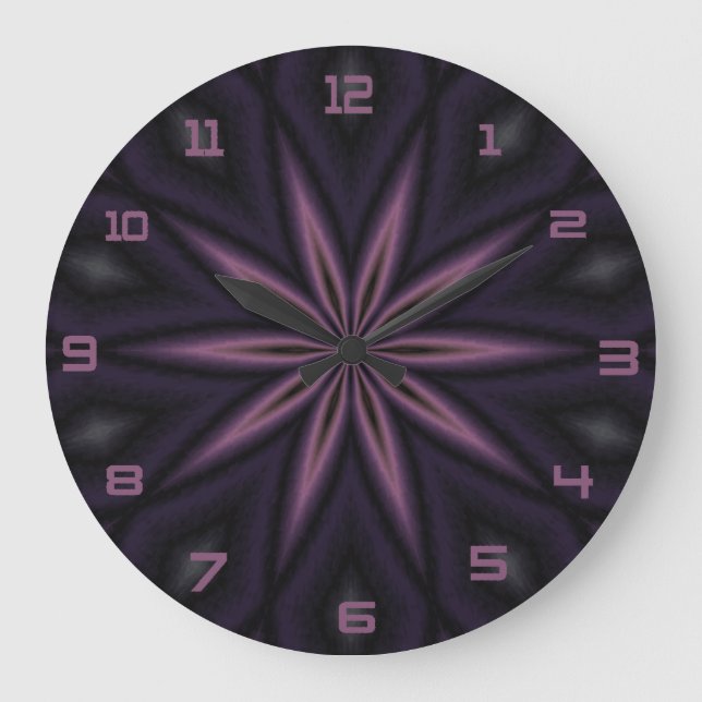 Plum And Black Design Clock (Front)