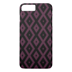 Plum and black diamond pattern iPhone 8 plus/7 plus case