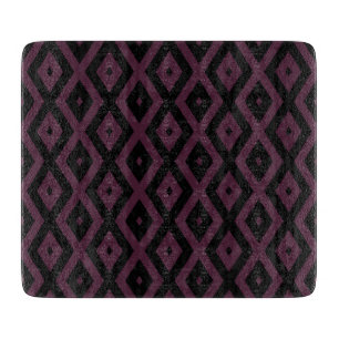 Plum and black diamond pattern cutting board