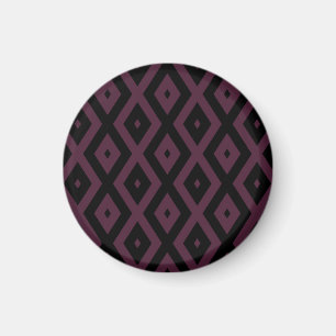 Plum and black diamond pattern magnet