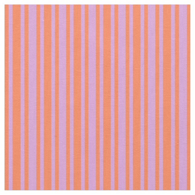 Plum and Coral Coloured Pattern of Stripes Fabric (Close Up)