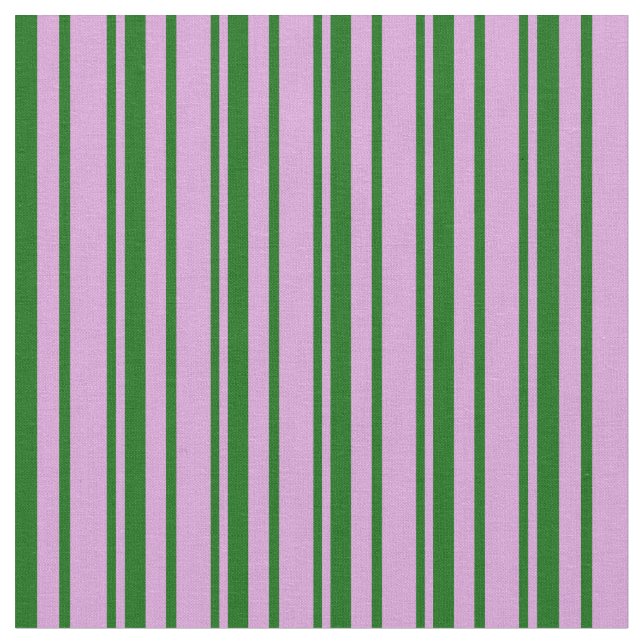 Plum and Dark Green Coloured Lines Pattern Fabric (Close Up)