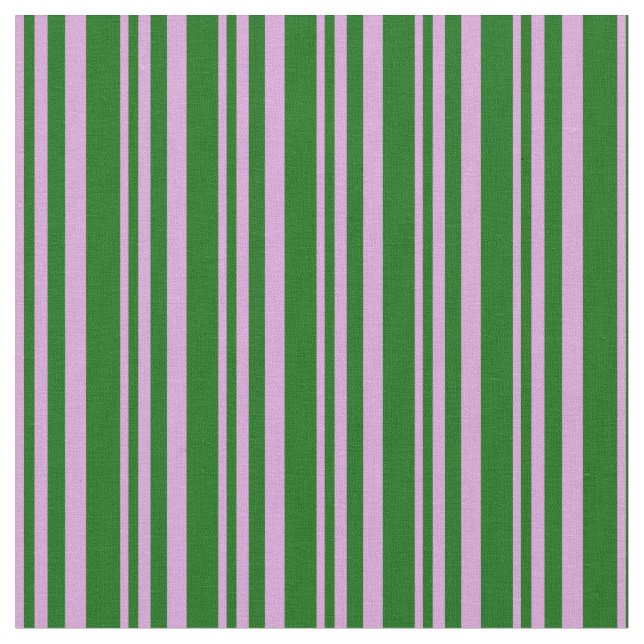 Plum and Dark Green Coloured Lines/Stripes Pattern Fabric (Close Up)