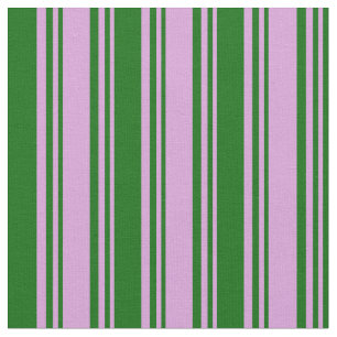 Plum and Dark Green Coloured Striped/Lined Pattern Fabric