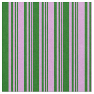 Plum and Dark Green Coloured Striped Pattern Fabric