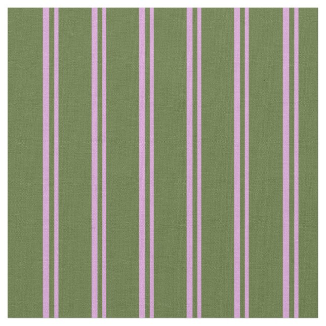 Plum and Dark Olive Green Coloured Lines Fabric (Close Up)