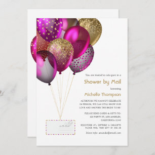 Plum and Gold Baby or Bridal Shower by Mail Invitation