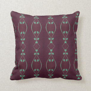 Plum And Green Art Throw Pillow