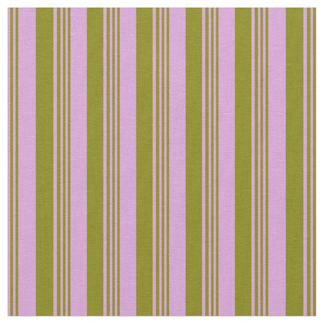 Plum and Green Coloured Stripes Fabric (Close Up)