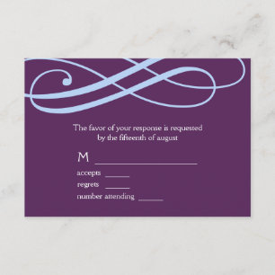 Plum and Powder Blue Swirls Response Card