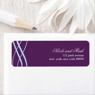 Plum and Powder Blue Wedding Address Return Labels