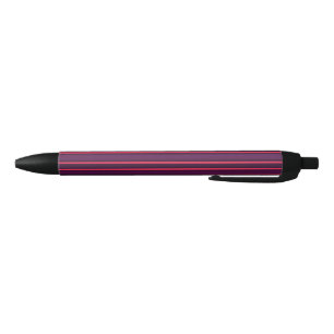 Plum and red candy stripes black ink pen