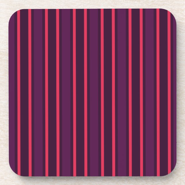 Plum and red candy stripes coaster (Front)