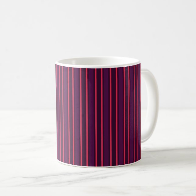 Plum and red candy stripes coffee mug (Front Right)
